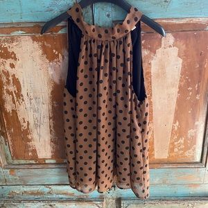 Anthropologie Polka Dot Silk Halter Top